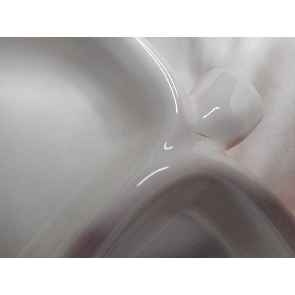 Vtg Pink / white Hull Pottery Leaf Trinket Dish - Picture 4 of 5